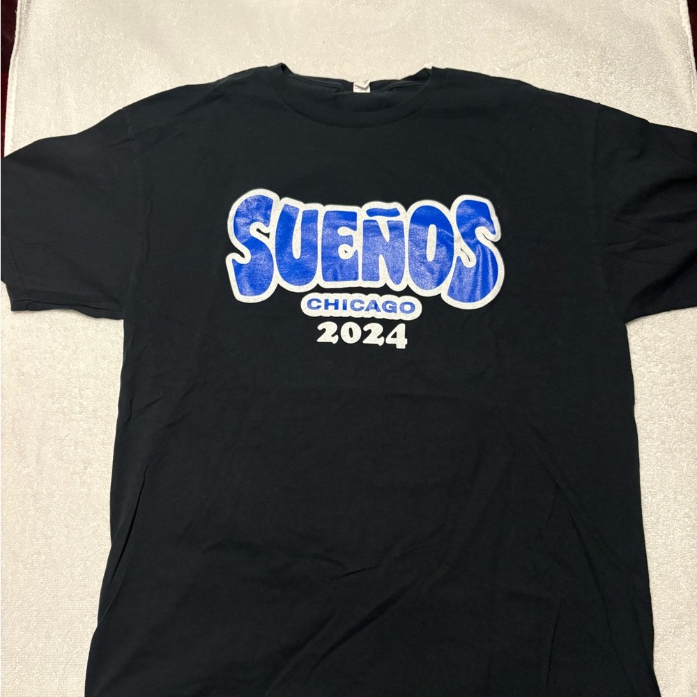 SUENOS 2024 Black T-Shirt with Blue Graphic Merch Tee